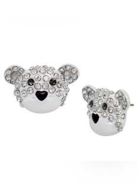 Betsey Johnson Crystal Teddy Bear Earrings